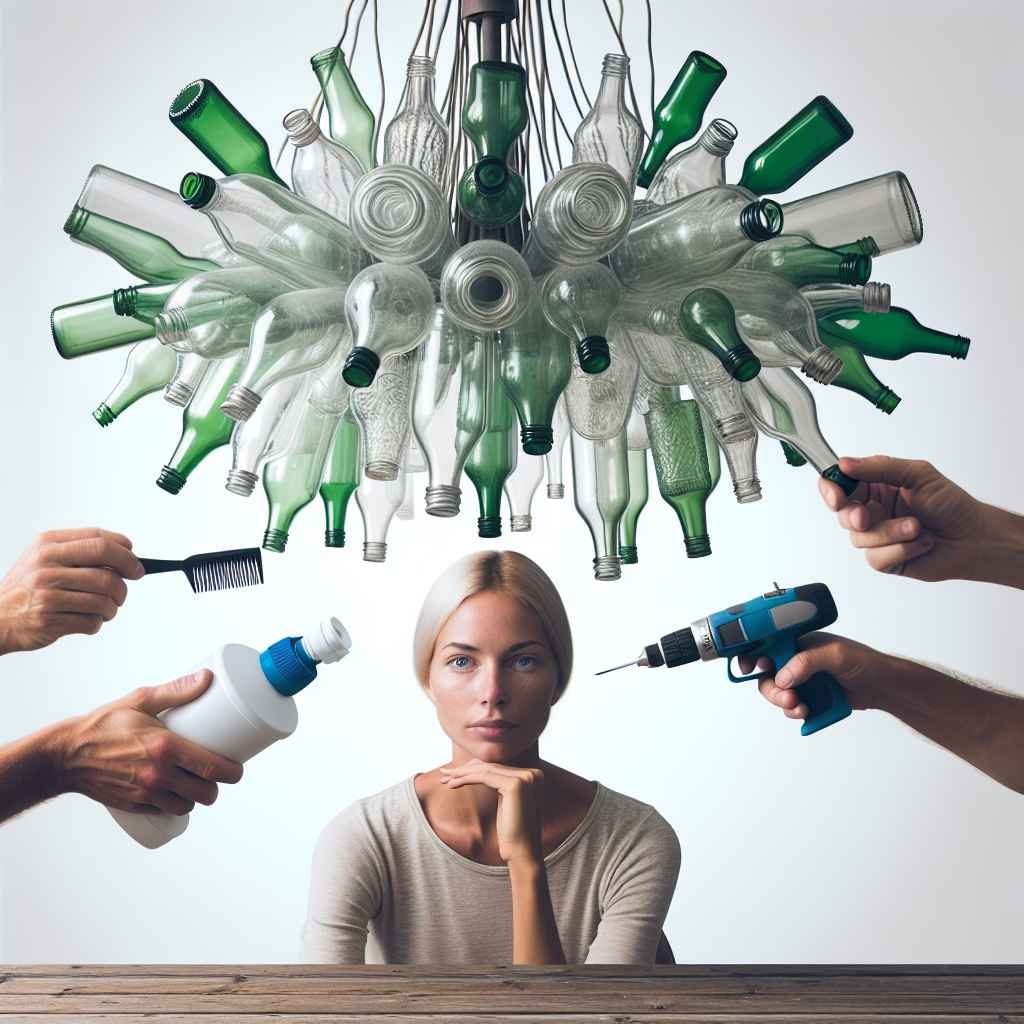 DIY luster od staklenih boca, spoj kreativnog dizajna i reciklaže.