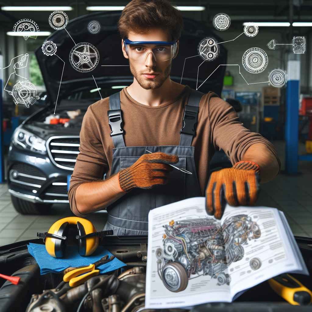 Gumaska oprema, automobil, vodič, zamjena, sigurnost, alat, upute.