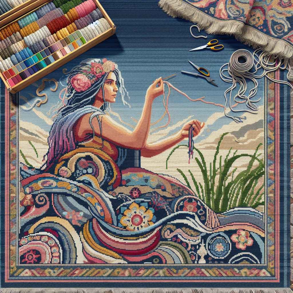 Izrada tepiha od starih tkanina, šareno i kreativno recikliranje materijala.