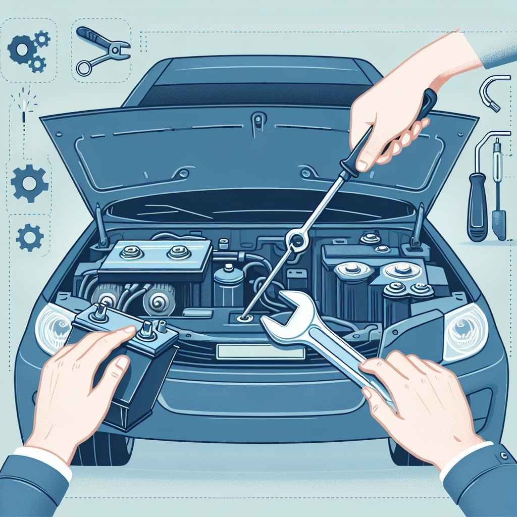 Prikaz koraka za zamjenu vozila akumulatora detaljno objašnjen.