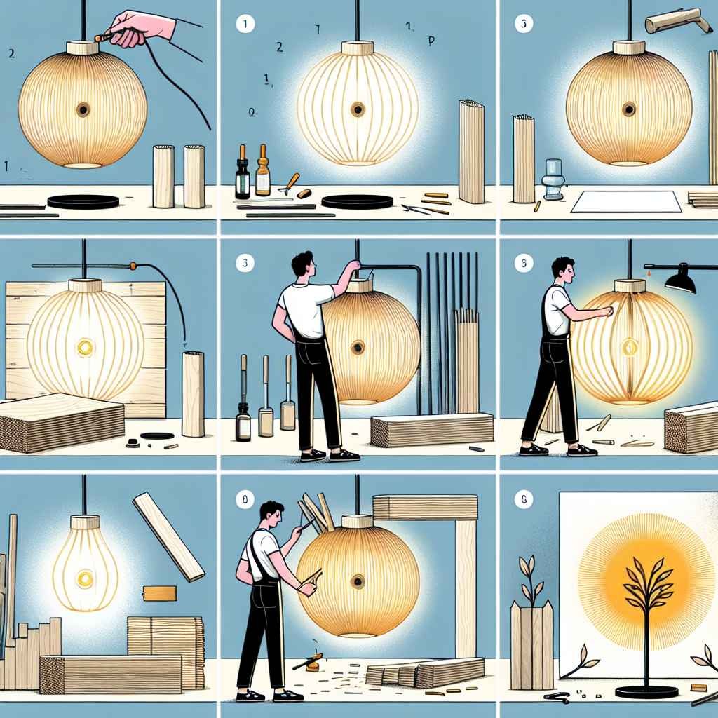 Upute za izradu kreativnog drvenog sjenila za lampu, korak po korak.