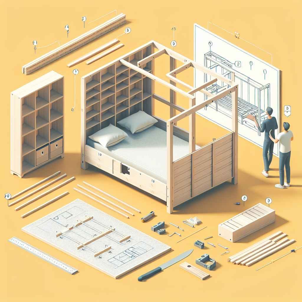 Uputstva za izradu kreveta s ugrađenim prostorom za pohranu.
